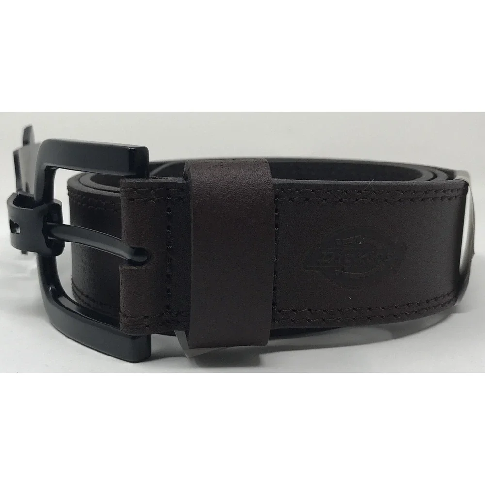 Dickies Men's Casual‎ Leather Belt Dark Brown w/Black Buckle Size 38 NEW
